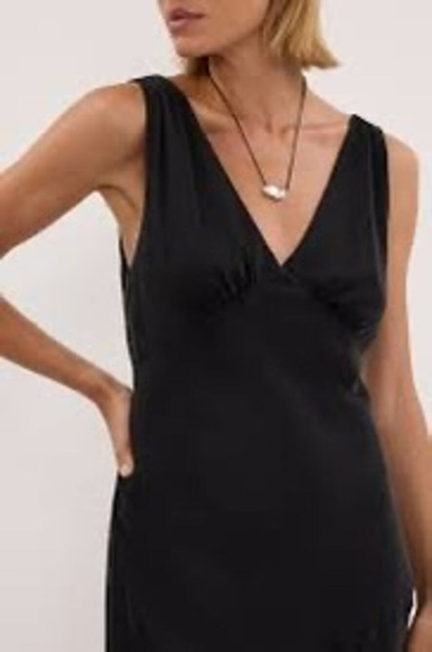 DISSH Mila Mini Satin Black Dress Size 4 (US)